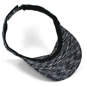 Unisex sun visor hat featuring grey marl textured stripes and adjustable back strap