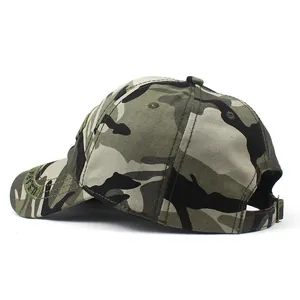 U.S. ARMY camouflage baseball cap with embroidery and adjustable metal buckle back