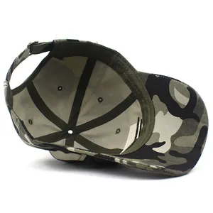 US Army star camouflage baseball cap with embroidery showing inner lining and metal buckle