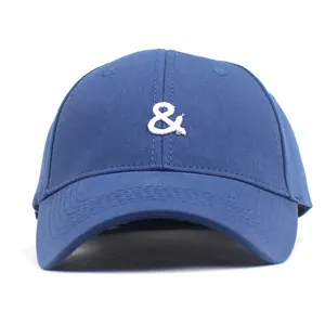 Casquette de baseball classique en coton bleu marine avec broderie esperluette blanche