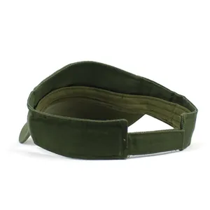 Visiera parasole verde militare con chiusura in velcro regolabile per sport all'aperto