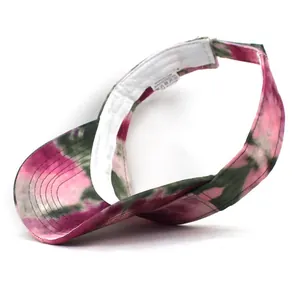 Visera de sol tie-dye rosa y verde para mujer en mezcla de algodón y poliéster