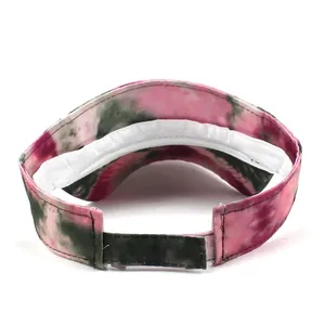Visera tie-dye para mujer con cierre de velcro ajustable y banda ancha para el sudor