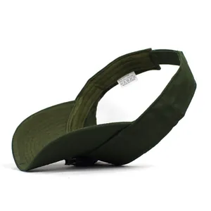 Visiera parasole verde scuro regolabile in 80% cotone e 20% poliestere per lo sport