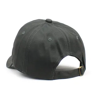 Classic charcoal cotton baseball cap with adjustable metal buckle and six-panel design