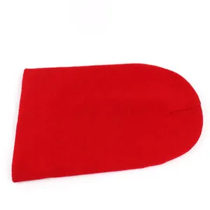 Classic bright red acrylic knit beanie hat with minimalist dome design for men and women