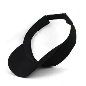 Classic black breathable sun visor hat made of polyester for outdoor sports and protection