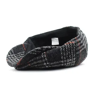 Vintage wool blend plaid ivy cap in grey and black with orange stripe detail