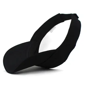 Visera deportiva ajustable de algodón negro para hombres y mujeres al aire libre