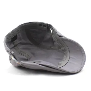 Béret gris ajustable en coton pour hommes et femmes avec œillets d'aération latéraux