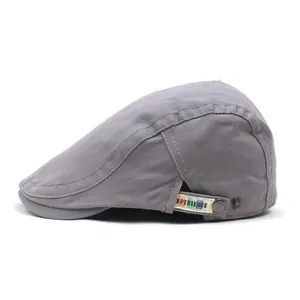 Béret réglable en toile de coton gris avec étiquette Experience pour hommes et femmes