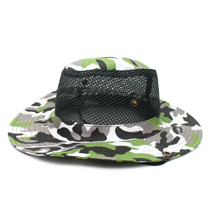 Men's outdoor camouflage sun hat with breathable mesh and wide brim for sun protection