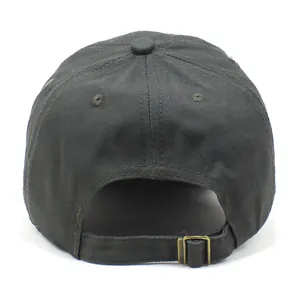 Herren Baseballkappe aus Baumwolle in Dunkelgrau mit Metallschnalle und Stickerei-Details