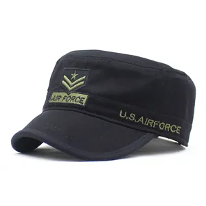 Cappello Cadet Militare a Testa Piatta per Uomo Donna Ricamo Air Force Esercito Regolabile Sport all'aperto Parasole