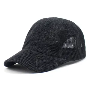 Women Summer Straw Woven Baseball Cap Breathable Sun Protection Adjustable Paper Straw Mesh Hat Outdoor Casual Sport Beach