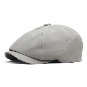 Casquette Gavroche Vintage Classique pour Hommes en Coton Chapeau Octogonal Rétro Béret pour Accessoires de Protection Solaire Décontractés