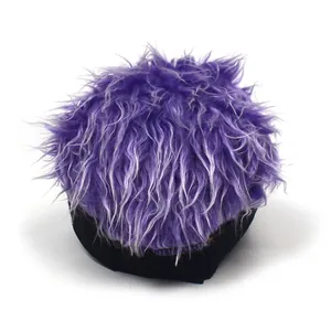 Funny purple wig baseball cap with gradient fluffy hair for hip hop and street dance style