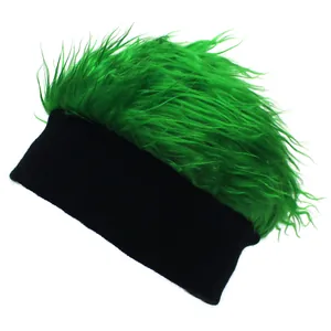 Chapeau Perruque Excentrique Bonnet Docker Fourrure Hip Hop Bonnet Tricoté Chaud pour Hommes Femmes Halloween Carnaval Fête Accessoire de Costume