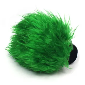 Bonnet en fausse fourrure vert fluo avec texture pelucheuse et style bandeau tricoté