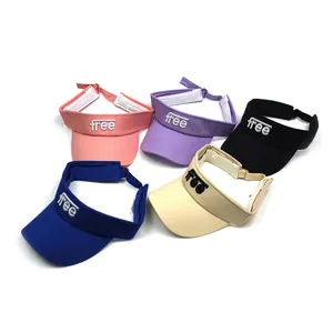 Detailed close-up of adjustable sun visors with free letter embroidery in five colors