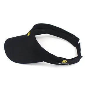 Detail of black sun visor featuring YOU MATTER embroidery and yellow smiley face