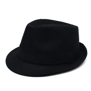 Classic black woven summer fedora with matching decorative ribbon for outdoor sun protection