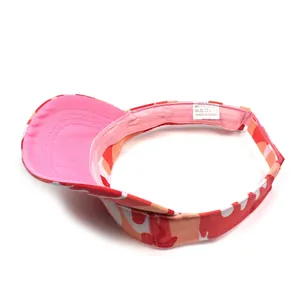 Camouflage sun visor hat for sports with red and pink 100% polyester pattern design