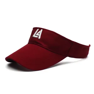Visière en Coton Unisexe Avec Broderie de Lettres Chapeau de Soleil à Sommet Vide Réglable pour Sports de Plein Air Covre-chef de Mode Décontracté