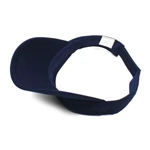 Visiera in cotone blu navy con ricamo lettera M e cinturino posteriore regolabile