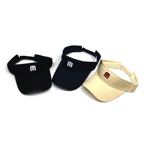 Tre visiere in cotone nero blu e beige con ricamo m per la protezione solare estiva moda