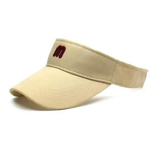 Visiera Parasole in Cotone Regolabile Cappello a Cilindro Vuoto Ricamo Lettera M Cappellino Estivo per Protezione Solare Uomo Donna