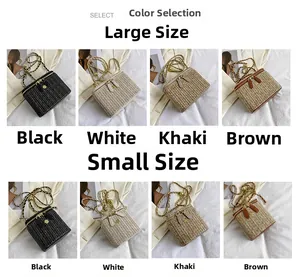 Comparaison détaillée de sacs boîtes en paille tissée en plusieurs couleurs et tailles variés