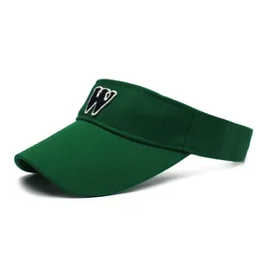 Summer Cotton Sun Visor Hat Letter W Embroidery Open Top Sports Cap Adjustable UV Protection Outdoor Tennis Beach Visor