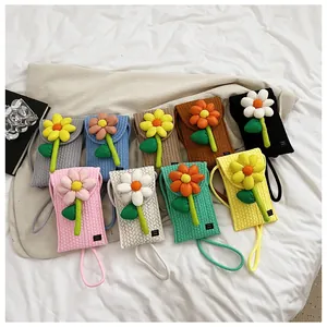 Collection de sacs de téléphone matelassés avec fleurs 3D en neuf couleurs vibrantes