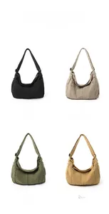 Collection of hobo canvas bags in four vintage colors with wide adjustable straps