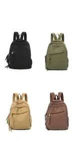 Opzioni colore dello zaino in tela in nero verde kaki e caffè stile vintage