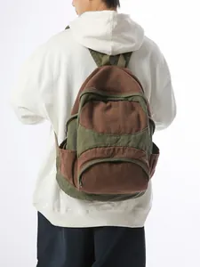 Lightweight contrast color backpack in canvas for travel, hiking and daily commute