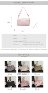 Detailed size chart for retro crossbody bag showing 33x20x17cm and lightweight fabric