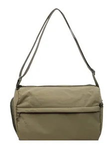 Grand sac bandoulière en nylon vert olive avec sangle réglable pour femme