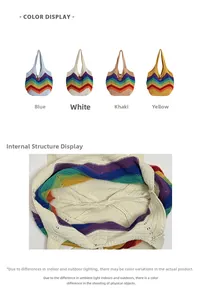 Detailansicht der gestreiften Strick-Tote-Bag mit Fokus auf die Innenstruktur