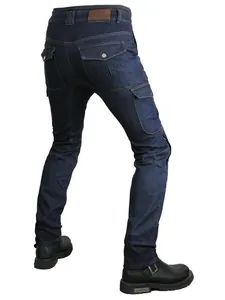 Men's slim-fit Cordura motorcycle jeans with stretch panels and protective armor pockets