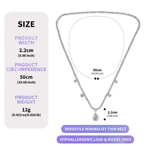Chaîne de front bohème en strass argenté et bandeau de mariée avec pendentif