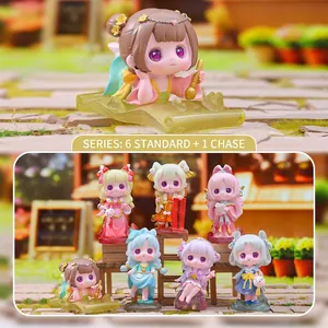 Statuina Ragazza Hanfu Stile Cinese Scatola A Sorpresa Giocattolo Resina Q Versione Fata Antica Miniatura Ornamento Da Scrivania