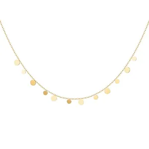 Minimalistische Goldkette mit runden Paillettenanhängern und schimmerndem Finish