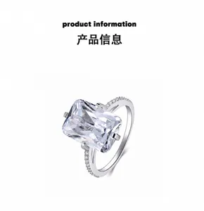Macro detail of luxury princess cut square diamond ring with sparkling side stones