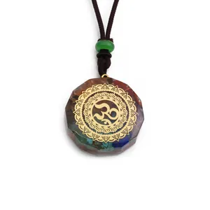 Chakra Orgone Levensboom Hanger Ketting met Edelstenen en Heilig Om Mandala Symbool