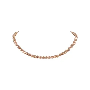 Französische Vintage-Perlenkette in Champagnerfarben mit hohem Glanz und elegantem Design