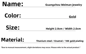 Size guide for French vintage gold earrings made of titanium steel with 18K plating