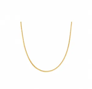 Dettaglio della collana a catena a serpente dorata lucida su sfondo bianco pulito