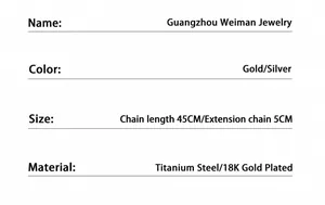 Detailed specs of the snake bone necklace in 18K gold plated stainless steel